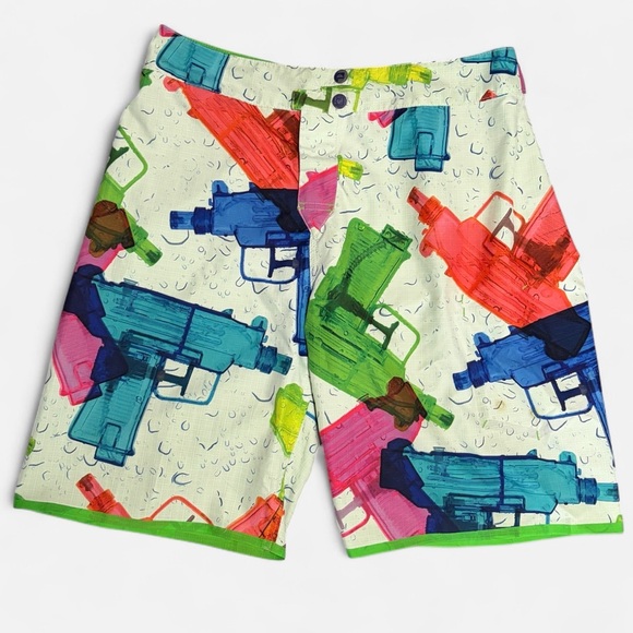 Quiksilver Water Gun Boardshorts Size 32 Vintage Ultra Rare